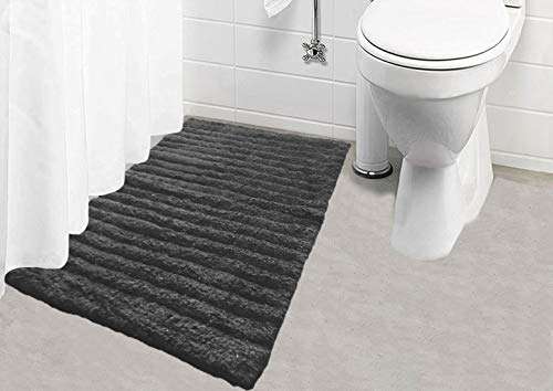 AJS Living Cotton Ribbed/ Stockinette Stitch Design Anti Slip Bath Mat Rug for Living Room/ Home Entrances Bathmat, Grape - Dark Purple, 72 x 50 cm, Set of 4 6