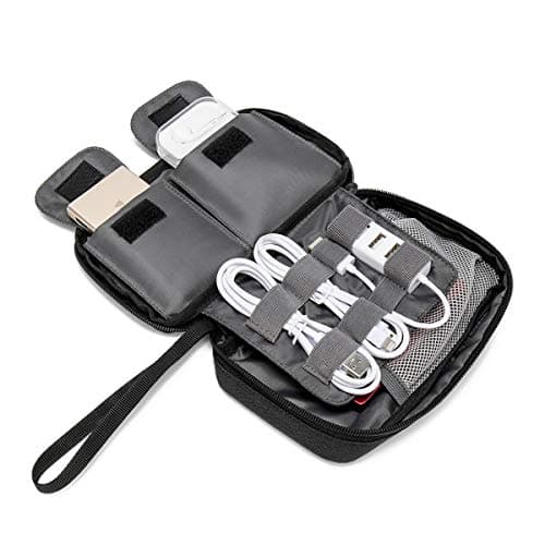 Travel Electronics Gadget & Cable Organizer Bag Pink, Blue, Violet and Grey Colors Electronic Organizer Double Layer Universal Cable Case Cord Accessories Storage Bag for Phone, Charger, USB, SD Card 5