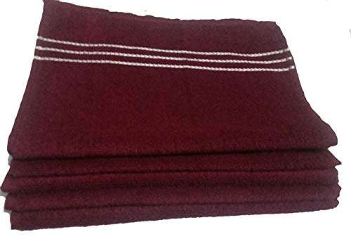Nikyanka Super Absorbent Cotton Hand & Kitchen Towel Set of 5 Towels (14x21 Inch) Maroon Color 2