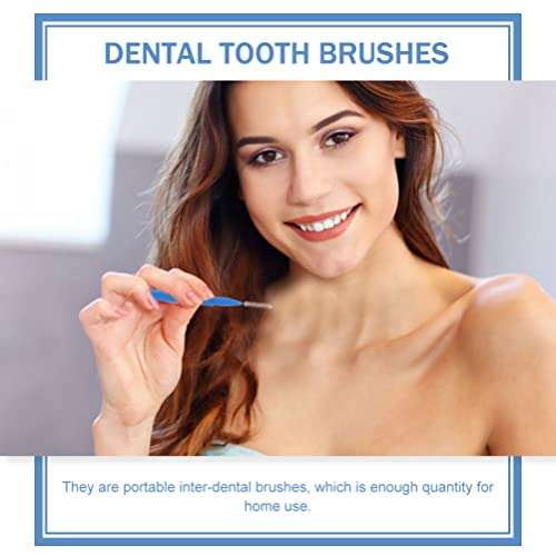GLEAVI 30Pcs Teeth Interdental Brush Small Teeth Brace Brush Between Gum Cleaner Plaque Removal Pick Tooth Cleaning Supplies for Women and Men Blue 6