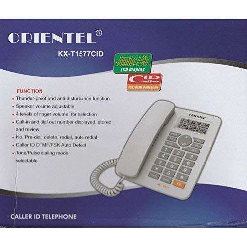 Praxon Multifunction Orientel KX-T1577CID Landline Caller Id Corded Telephone for Office and Home Purpose 3