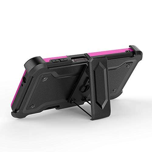 Ranyi Moto G Power 2021 Case, Full Body Protection Rugged Holster Armor Case with [Belt Swivel Clip] [Built-in Kickstand] [Credit Card Holder] Case for Motorola Moto G Power (2021) 6.6 -hot Pink 4