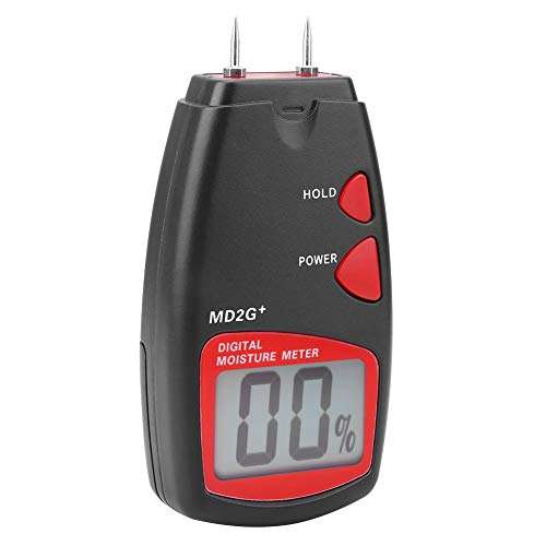 Moisture Meter, Walfront MD2G+ Handheld LCD Display Digital Moisture Meter Wood Bamboo Cotton Tobacco Paper Humidity Moisture Content Tester with 2 Replace Pin&Manual 6