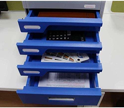Desk Organiser - for Documents Desktop Office Stationery File Newspaper Racks Password Lock Cabinet Product Edge Pen Box Pp Plastic,Colour:Blue (Color : Blue) 4