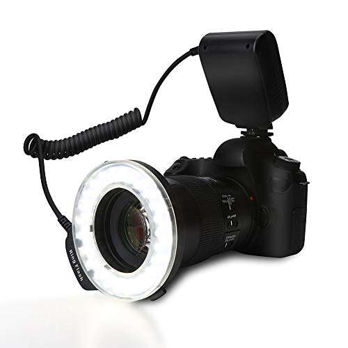 Oumij Ring Flash Light 7 Brightness Model Portable LED Ring Flash Battery Operated Fill Light with Color Filters Adapter Photography 5