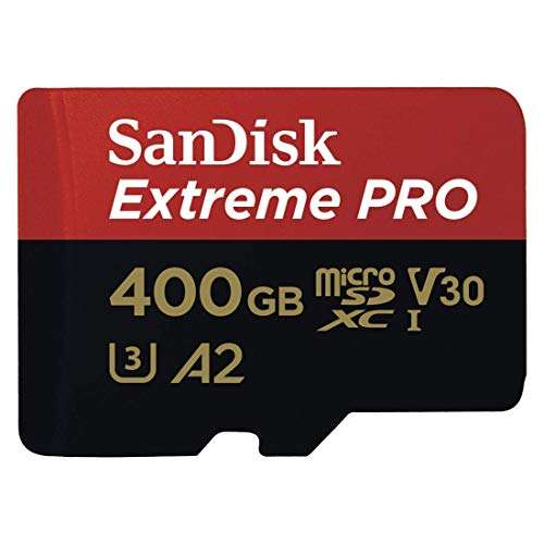 SanDisk 400GB Micro SDXC Extreme Pro Memory Card (2 Pack) Works with GoPro Hero 8 Black, Max 360 Cam U3 V30 4K Class 10 (SDSDQXCZ-400G-GN6MA) Bundle with (1) Everything But Stromboli MicroSD Reader 6