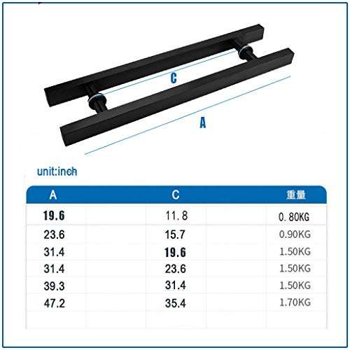 LHL-DD Door Handles, Stainless Steel Push Pull Door Handle H-Shape Back to Back Barn Door Handle for Glass 4