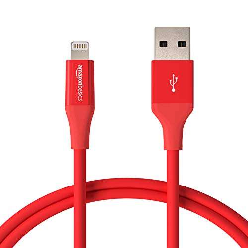AmazonBasics Apple Certified Lightning to USB Charge and Sync Tough Cable, 3 Feet (0.9 Meters) - Red 2