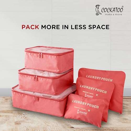 Cockatoo Horizon 6 Pc Travel Storage Bag,Travel Organizer Bags for Luggage,Material: Oxford Cloth 5