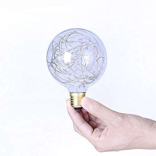 G95 Edison Bulbs LED Filament Bulb Decorative Lighting Lamp 3W E26/E27 Base Warm White Vintage Edison Bulbs LED Globe Fairy Light Bulb for Christmas, Cafes, Holiday,AC85-265V 6