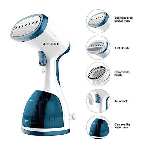 Jukkre 1200W Handheld Garment Steamer, Portable Home and Travel Steamers for Clothes with 260ml Removable Water Tank 5