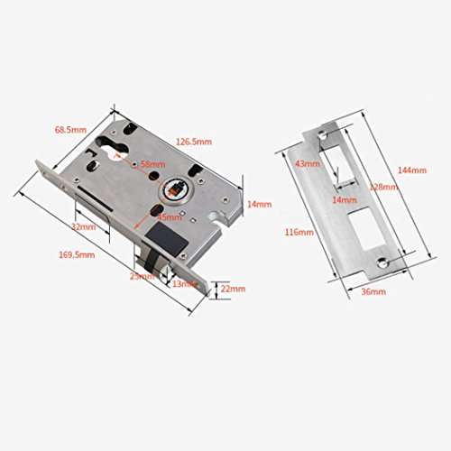 YFMMM Home Bedroom Silent Hardware Door Lock Indoor Bathroom Room zinc Alloy Hardware Handle Lock for Optimal Security Hardware Locks 4