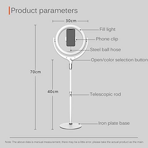 Fill light ZGM Beauty Light Ring LED Rotation Selfie Makeup Mirror Phone Live Broadcast Hose Clamp Telescopic Stand 3 Color Temperature Shooting Video 4