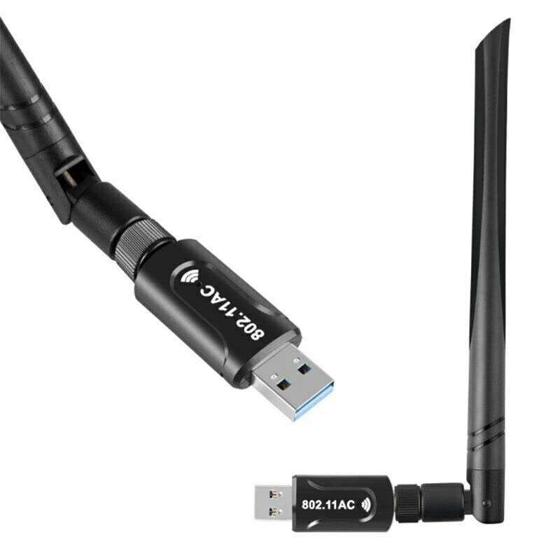 1200Mbps Wireless USB WiFi Adapter Dongle Dual Band 2.4G/5GHz w/Antenna 802.11AC 2