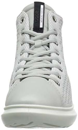 ECCO Women's Women's Soft 3 High Top Fashion Sneaker, Concrete/Concrete, 40 EU/9/9.5 M US 3