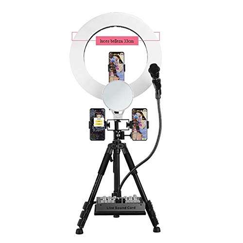 JION 14-Inch Self-Timer Ring Light with Tripod Stand and Phone Holder for Live/Makeup, Mini Led Camera Ring Light for YouTube Video/Photography Compatible with iPhone Xs Max Xr Android 2