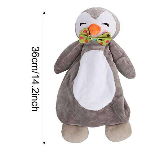 Baby Comfort Towel, Hand Puppet Pacify Plush Doll Toy Saliva Towel Blanket Sleeping Accompanying Doll for Infant Toddler Kids Children(36cm Penguin) 4