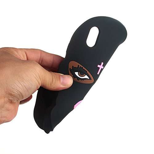 iPhone X Case, Miniko(TM) Thug Life 3D Cute Unique Cartoon Big Eyes Woman Face Masked Teared Girl Jesus Christian Cross Coque Soft Silicone Gel Case Cover for Apple iPhone X 3