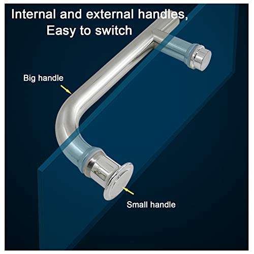CFYP Shower Door Handle, Silver Stainless Steel Flat Tube Handle European Style Square Tube Retro Glass Door Handle (Size : Hole spacing 145mm) 6