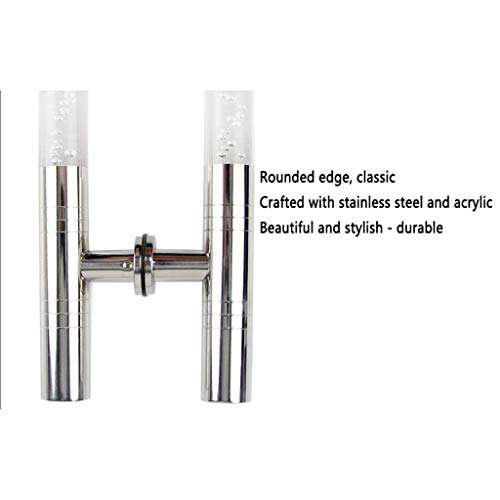 AWCPP Glass Door Handle, Stainless Steel Crystal Bathroom Store Hardware Accessories Door Handle Hole Spacing 400Mm,a 3