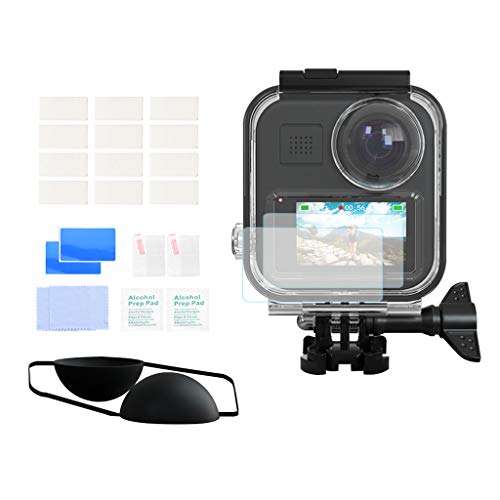 XISAOK Waterproof Case Shell Protective Cover Tempered Glass Film Protector Anti-Fog Sheet for GoPro Max 360 Panoramic Camera Accessories Waterproof Case 3# 3