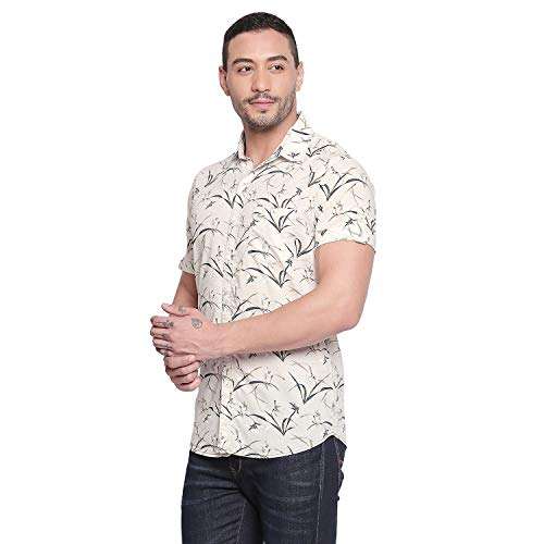 MUFTI Fawn Half Sleeves Floral Printed Shirt 3