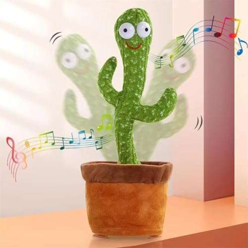 Mini Steps Dancing Cactus Toy for Kids - Rechargeable Talking Singing Children Baby Plush Electronic Toys | Voice Recording | Repeats What You Say | LED Lights 6