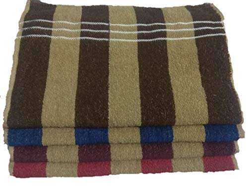 Nikyanka Super Absorbent Cotton Hand Towel Set of 4 Towels (14x21 Inch Multi Color) red Blue Brown Maroon 2