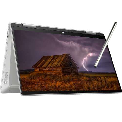 2022 HP Pavilion x360 2-in-1 14" Touchscreen Laptop, 12th Gen Intel 10-Core i5-1235U, Intel Iris Xe Graphics, 8GB DDR4 RAM, 1024GB PCIE SSD, Fingerprint, Backlit KB, Stylus Pen, Win 11 Home, Silver 2