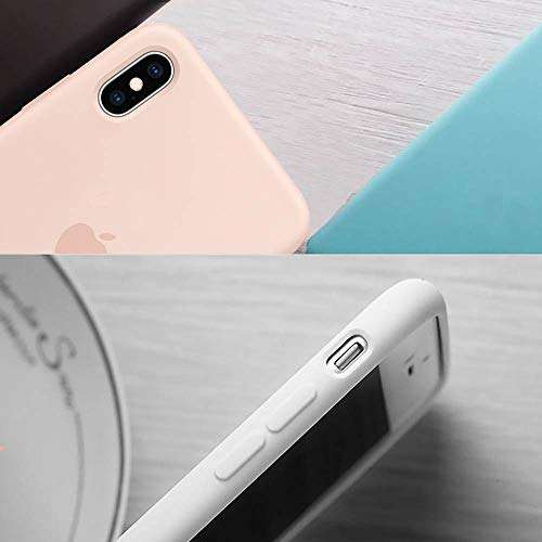 icmou X/Xs Silicone Case Compatible with iPhone Xs Silicone Cases Rubber Shockproof Cover for iPhone Xs 5.8 inch (Pink Sand) 5