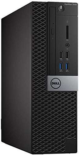 Dell Optiplex 7040 Small Form Factor Desktop PC, Intel Core i7-6700, 32GB Ram, 2TB SATA Drive + 256GB SSD WiFi, DVD-RW, 24 LCD, Windows 10 Pro (Renewed) 3