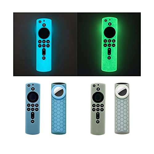 TV Stick 4k 2nd Remote Cover Case with Air tag Holder (Glow in The Dark) Compatible with TV Stick 2nd Gen, Tracker Cover for Tile Sticker 2020,Glow Green 5