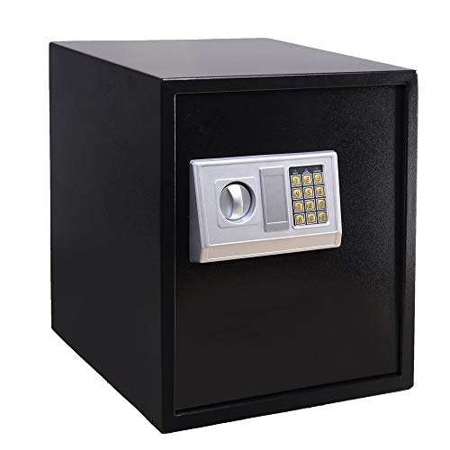 lqgpsx Digital Safe Box, Large Capacity Electronic Solid Steel Home Office Hotel Business Documents Money Cash Security with Keypad Password, Black 6
