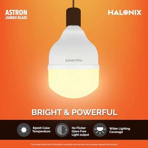 Halonix Jumbo 50W Higher Wattage Yellow Led Bulb | Warm White Led Bulb | Base- B22 | Energy Efficient | Surge Protection | Pack of 1 4