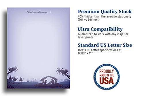 Star of Bethlehem Christmas Stationery Paper - 80 Letterhead Sheets 4