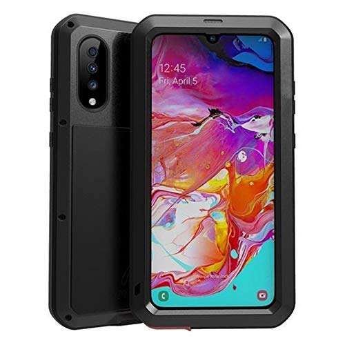 Phone case Gorrila Glass Waterproof Full Body Protective Case Fit for Samsung Galaxy A20 A30S A30 Case Shockproof Aluminum Metal Cover (Color : Red, Material : for Samsung A20) 2