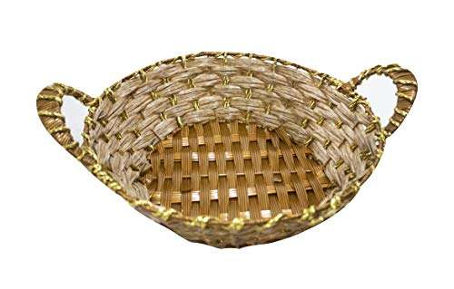 Raaya Set of 2 Serving Baskets for Home Use, Wedding Serving Baskets, Return Gift for Festivals, Home Decor Items, 25 Gram, Brown, Pack of 1 6