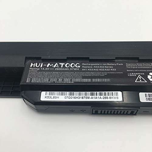 A41-K53 Laptop Battery for ASUS K54C K53S K53 K54HR SX316V A54C A54H X53E-RH51 X54HR-K53L85H X54H X53S X54C X53E Notebook 14.4V 2600mAh 3