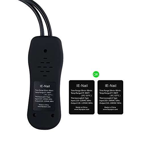 Digital Temperature Controller with 4ft Kevlar Wrapped 16MM Inner Diameter Heater Coil (Titanium Accessories Included) 4