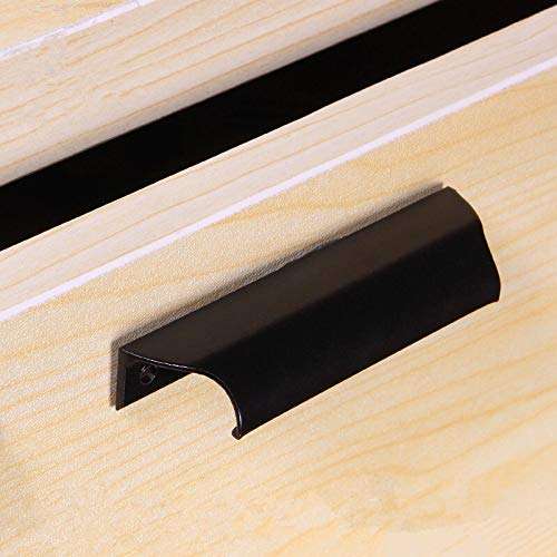 Handle Screen Window Handle Balcony Push-Pull Door Handle Cabinet Door Drawer Small Handle Door and Window Handle Accessories Durable Door Handle (Color : Black, Size : 80x19.5mm) 5