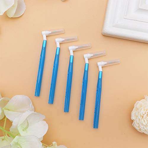 HEALLILY 35Pcs L Shape Interdental Brush Angle Teeth Brush Tooth Gap Cleaning Brush Dental Oral Care Tool for Office Home 5