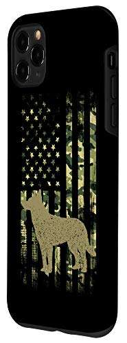 iPhone 11 Pro Max Vintage Hunting Dog Camouflage USA Flag Belgian Malinois Case 3