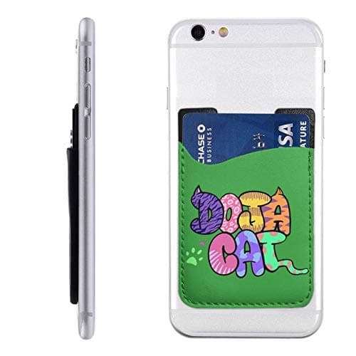Do-Ja Cat Cell Phone Card Holder Stick-On Id Credit Card Wallet Phones Case Pouch Sleeve Pocket for Many Smartphones 2