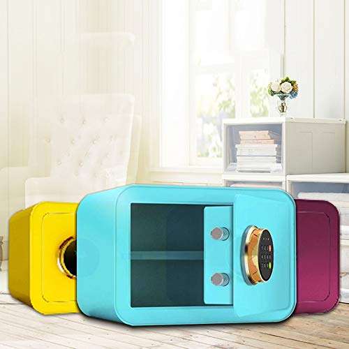 ZCF Security Safes Security Safe, Keypad Lock Electronic Deposit Box Home Office Hotel Business Jewelry Cash Use Storage Money 25cm Blue/Yellow (Color : Yellow) 4