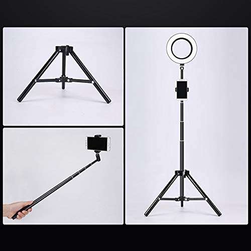 ZQZ-Store 16.5cm Ring Light, Desktop/Floor Mobile Phone Support Tripod Selfie Ring Light Outdoor Photo/Video/Video Equipment Support (Color : A-16.5cm Ring Light) 4