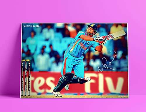 You are Awesome - Suresh Raina Indian Cricket Player Art Effect Poster 03 (18inchx12inch) 2
