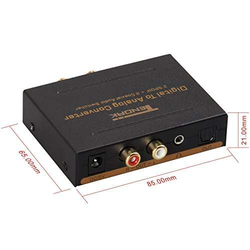 Digital to Analog Audio Converter - Tendak Coaxial to Optical & L/R and 3.5mm Stereo Audio with 2 Toslink SPDIF + 2 Coaxial Port Audio Switcher Adapter for PS4, Xbox 3