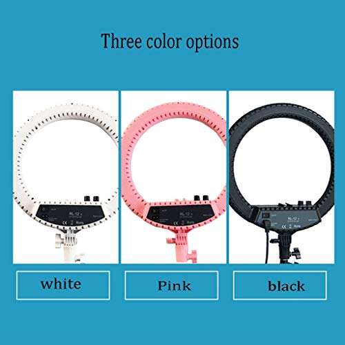 LBBL Ring Light Tripod, with Mirror 14 LED Fill Light Adjustable Color Temperature with Phone Holder for Makeup Selfie Photography Live Streaming (Color : White) 3