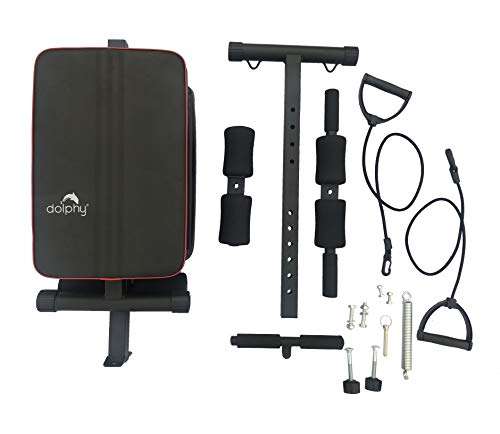 DOLPHY Decline Foldable Sit Up Bench for Abs Exercises Home Gym (Standard, Red and Black), 150 KG capacity weight 3