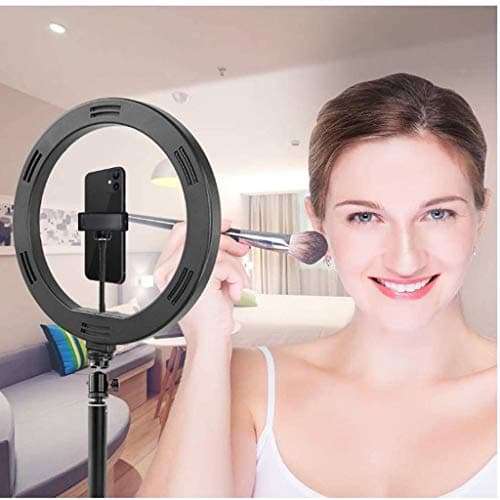 QAZWC-A1 10 RGB Ring Light with Stand,15 Colors Selfie Beauty Ring Light with Tripod Stand/Phone Holder/Wireless Remote Dimmable for Makeup, YouTube 5